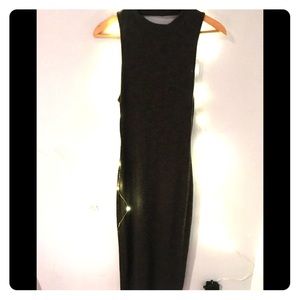 Open Back Dark Green Evening Midi Dress